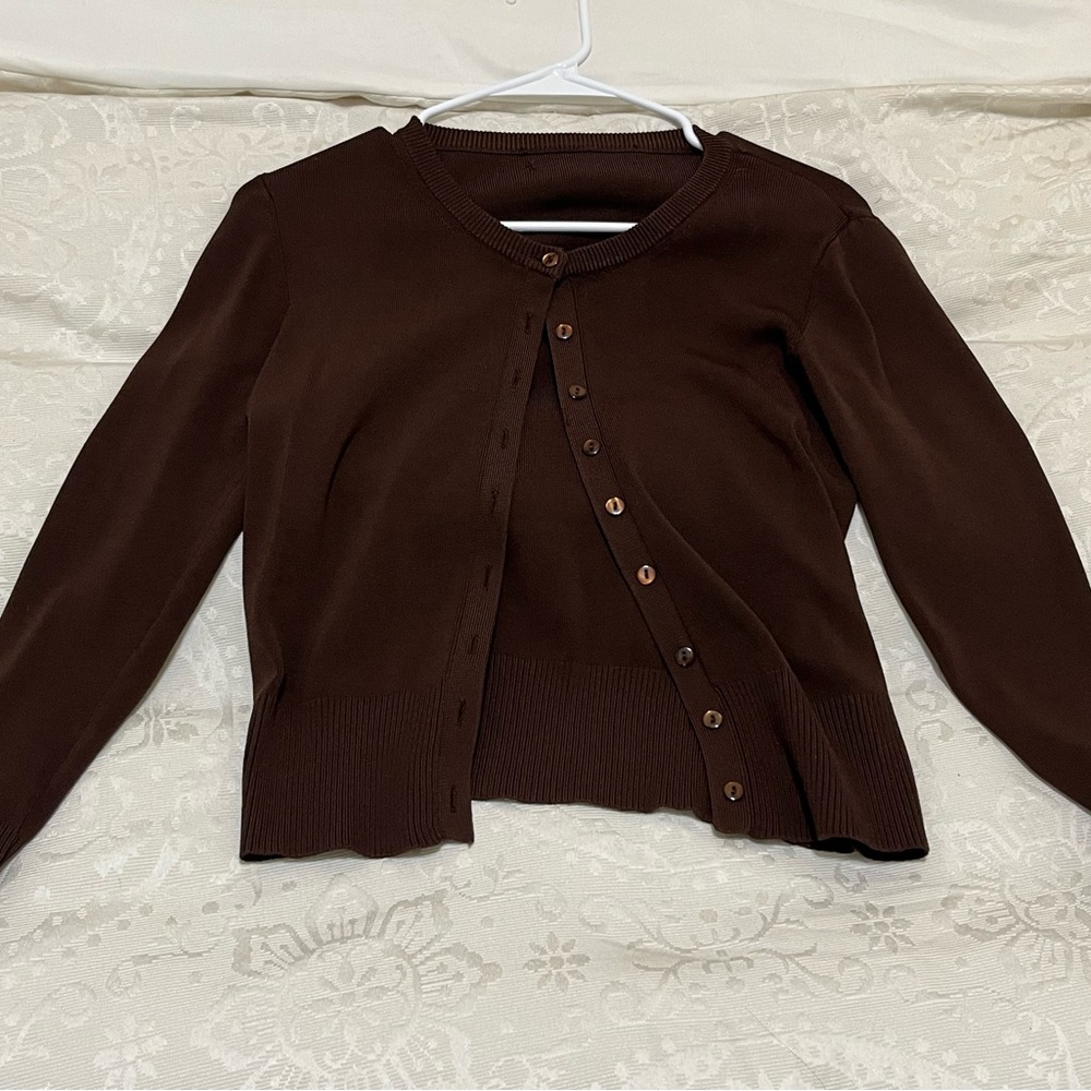 Brown Button-Up Cardigan